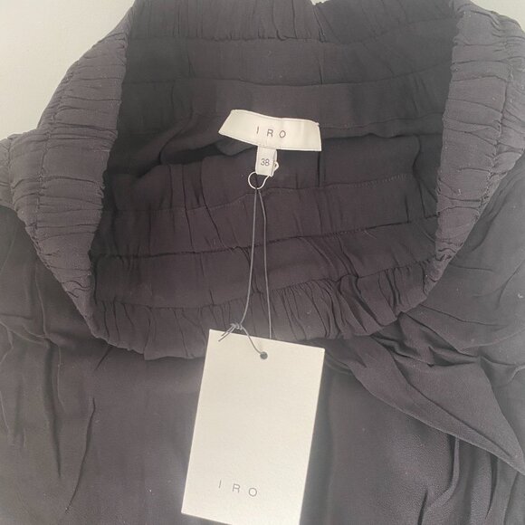 NWT IRO Black Asymmetric Draped Mini Pull On Skirt Size FR 38 S M MSRP $245 - Picture 8 of 11